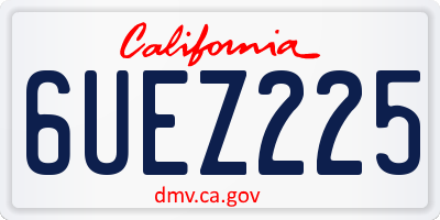 CA license plate 6UEZ225