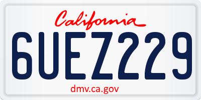 CA license plate 6UEZ229