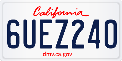 CA license plate 6UEZ240