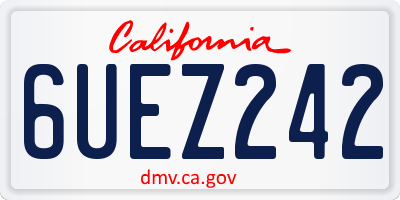 CA license plate 6UEZ242