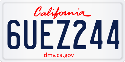 CA license plate 6UEZ244