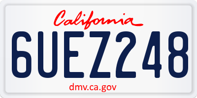 CA license plate 6UEZ248