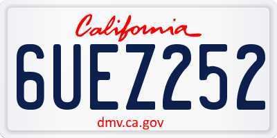 CA license plate 6UEZ252