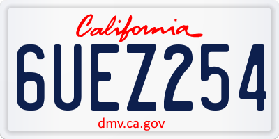 CA license plate 6UEZ254