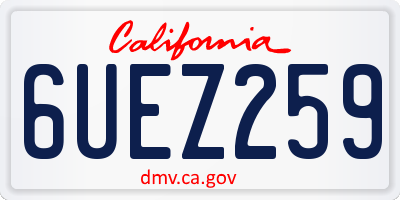 CA license plate 6UEZ259