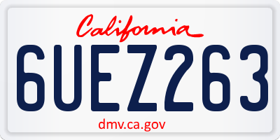 CA license plate 6UEZ263