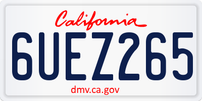 CA license plate 6UEZ265