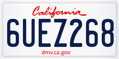 CA license plate 6UEZ268