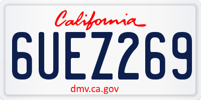 CA license plate 6UEZ269