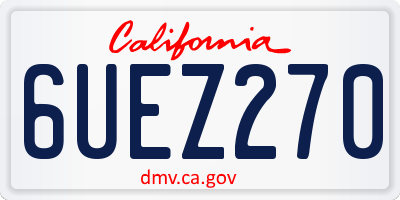 CA license plate 6UEZ270