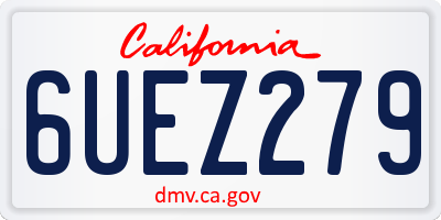 CA license plate 6UEZ279