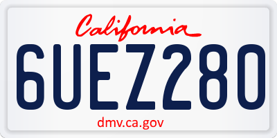 CA license plate 6UEZ280