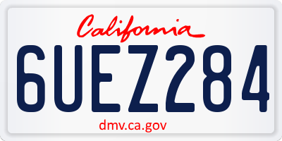 CA license plate 6UEZ284