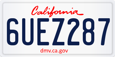CA license plate 6UEZ287
