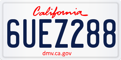 CA license plate 6UEZ288