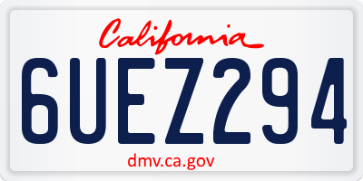 CA license plate 6UEZ294