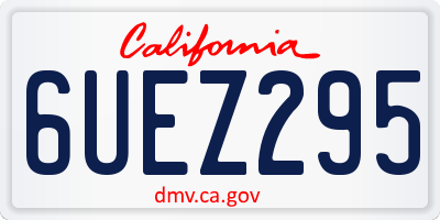 CA license plate 6UEZ295