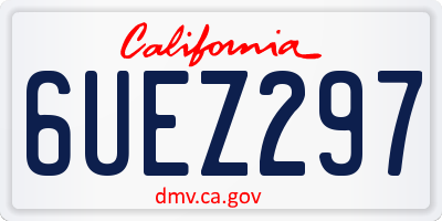CA license plate 6UEZ297