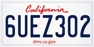 CA license plate 6UEZ302