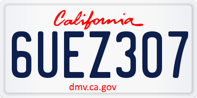 CA license plate 6UEZ307