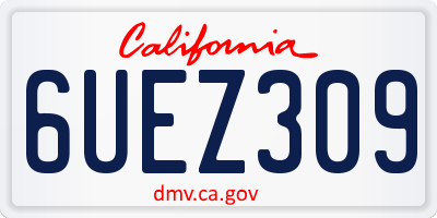 CA license plate 6UEZ309
