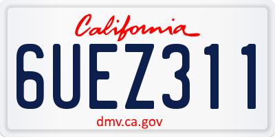 CA license plate 6UEZ311