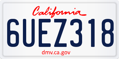 CA license plate 6UEZ318