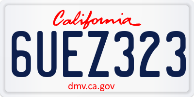 CA license plate 6UEZ323