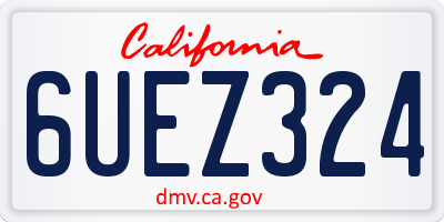 CA license plate 6UEZ324