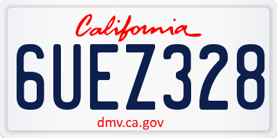 CA license plate 6UEZ328