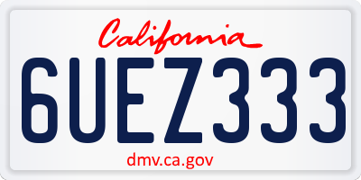CA license plate 6UEZ333