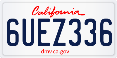 CA license plate 6UEZ336