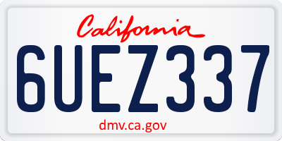 CA license plate 6UEZ337