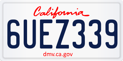 CA license plate 6UEZ339