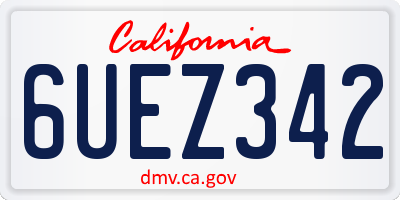 CA license plate 6UEZ342
