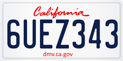 CA license plate 6UEZ343