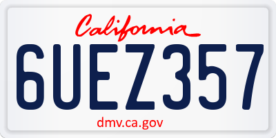 CA license plate 6UEZ357