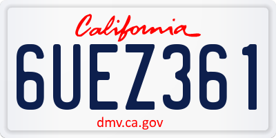 CA license plate 6UEZ361