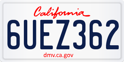 CA license plate 6UEZ362