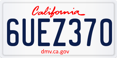 CA license plate 6UEZ370