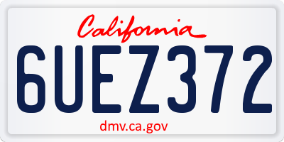 CA license plate 6UEZ372