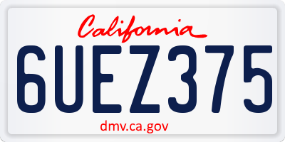 CA license plate 6UEZ375
