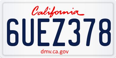CA license plate 6UEZ378
