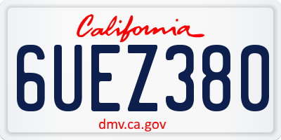 CA license plate 6UEZ380