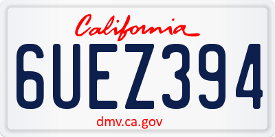 CA license plate 6UEZ394