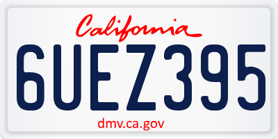 CA license plate 6UEZ395