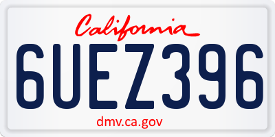CA license plate 6UEZ396