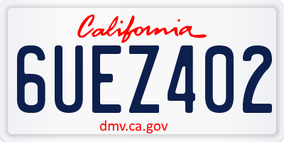 CA license plate 6UEZ402