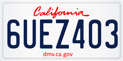 CA license plate 6UEZ403