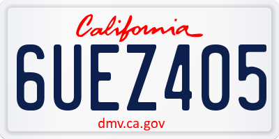 CA license plate 6UEZ405